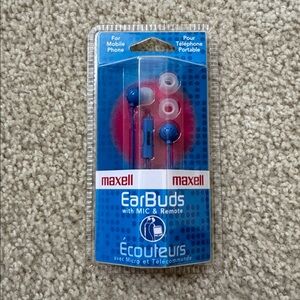 🎁 2/$6 NEW Maxell Ear buds with MIC and Remote Details in pics